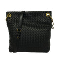 Bottega Veneta Shoulder Bag Intrecciato Black Crossbody Removable Strap Leather