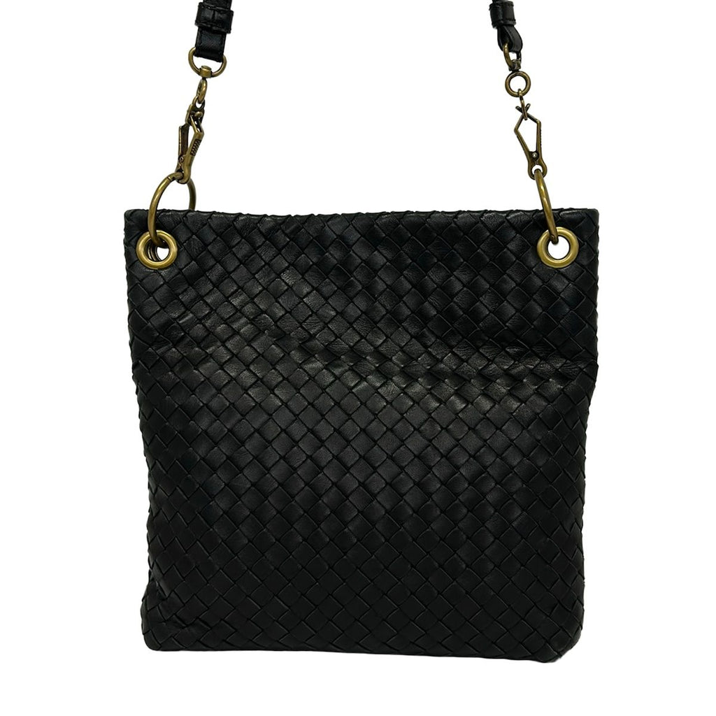 Bottega Veneta Shoulder Bag Intrecciato Black Crossbody Removable Strap Leather — view 4