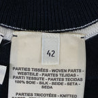 Hermes Dress 42 L Black Ivory Beige Crew Neck Long Sleeve Cashmere Silk — view 5