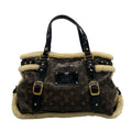 Louis Vuitton Tote Monogram Shearling Thunder Brown Leather