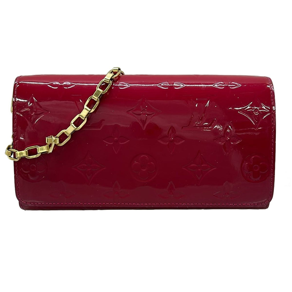Louis Vuitton Wallet Monogram Vernis Portefeuille Sarah Chain Rose Indien