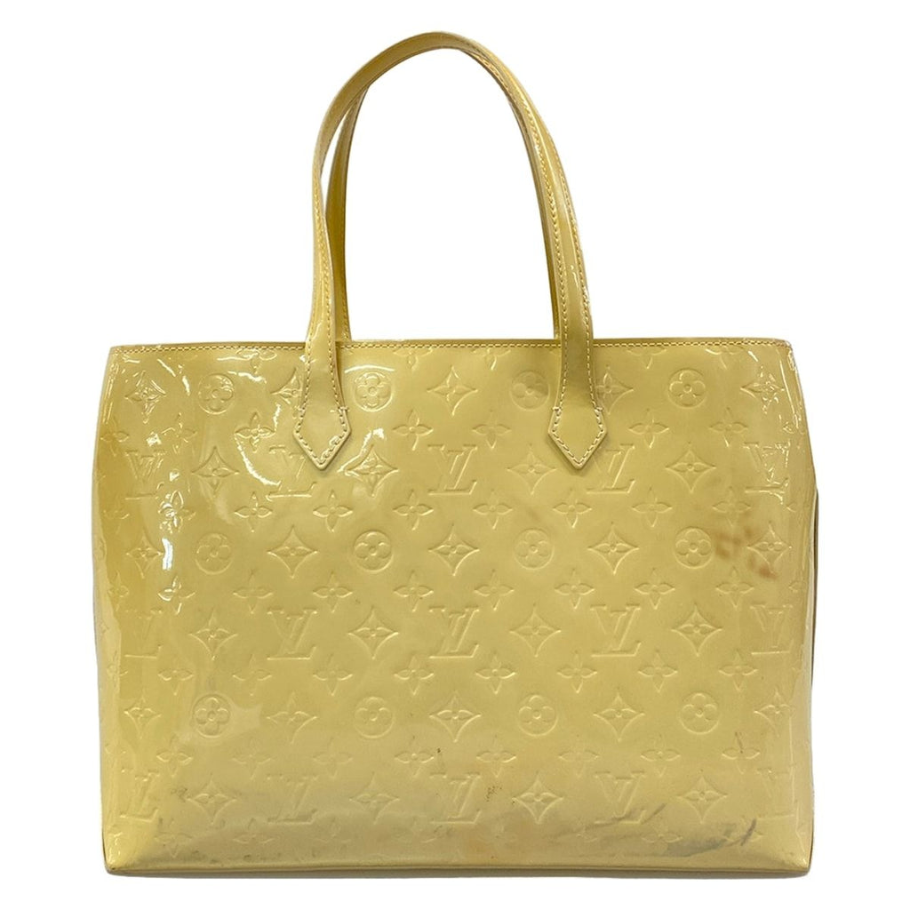 Louis Vuitton Tote Monogram Vernis Wilshire MM Blanc Corail Leather — view 3