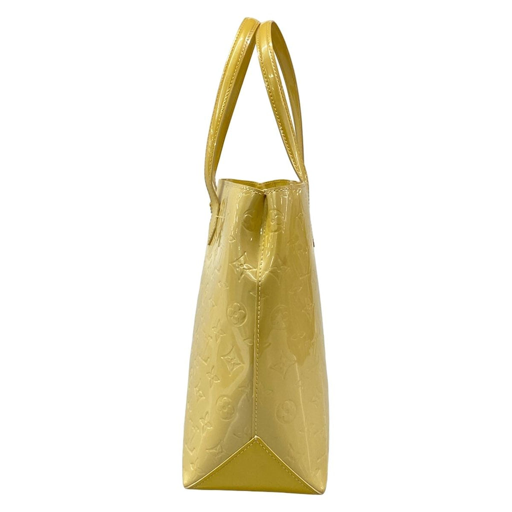 Louis Vuitton Tote Monogram Vernis Wilshire MM Blanc Corail Leather — view 4