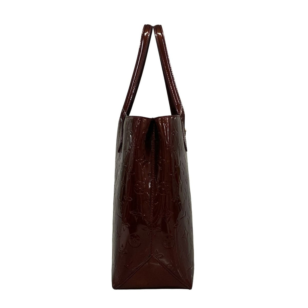 Louis Vuitton Tote Monogram Vernis Wilshire MM Rouge Fauvist Leather — view 2
