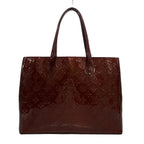 Louis Vuitton Tote Monogram Vernis Wilshire MM Rouge Fauvist Leather — view 3