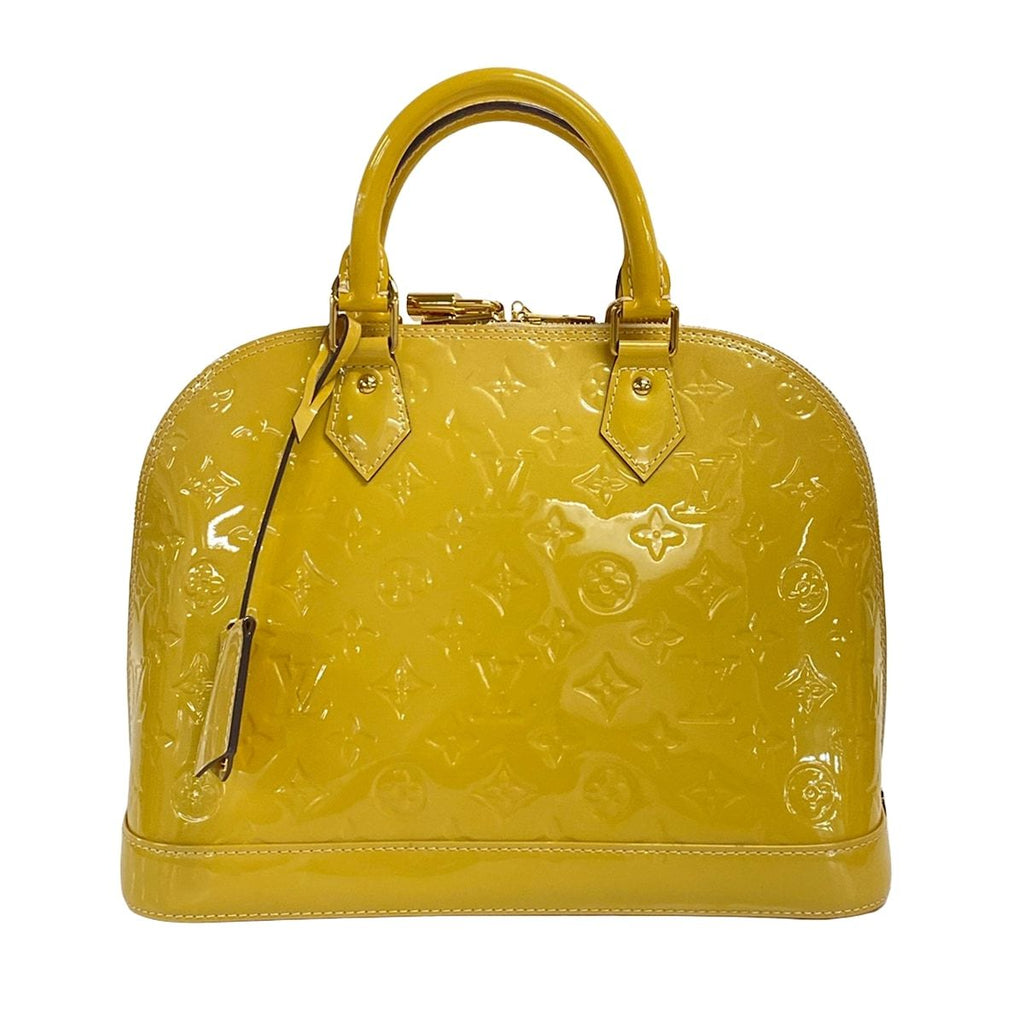 Louis Vuitton Handbag Monogram Vernis Alma PM Dune Leather