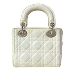 Dior Lady Mini Bag White Silver Lambskin — view 3