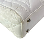 Dior Lady Mini Bag White Silver Lambskin — view 8
