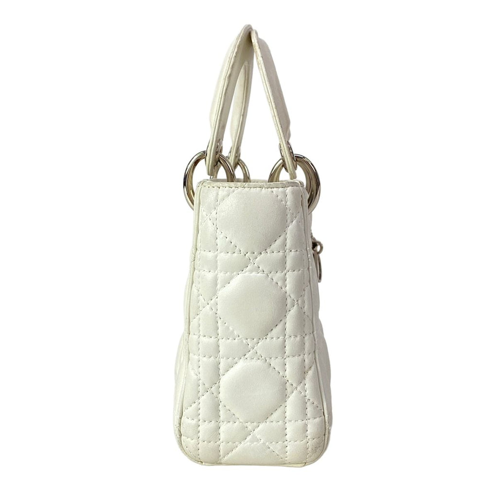 Dior Lady Mini Bag White Silver Lambskin — view 2