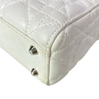 Dior Lady Mini Bag White Silver Lambskin — view 7