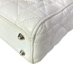 Dior Lady Mini Bag White Silver Lambskin — view 9