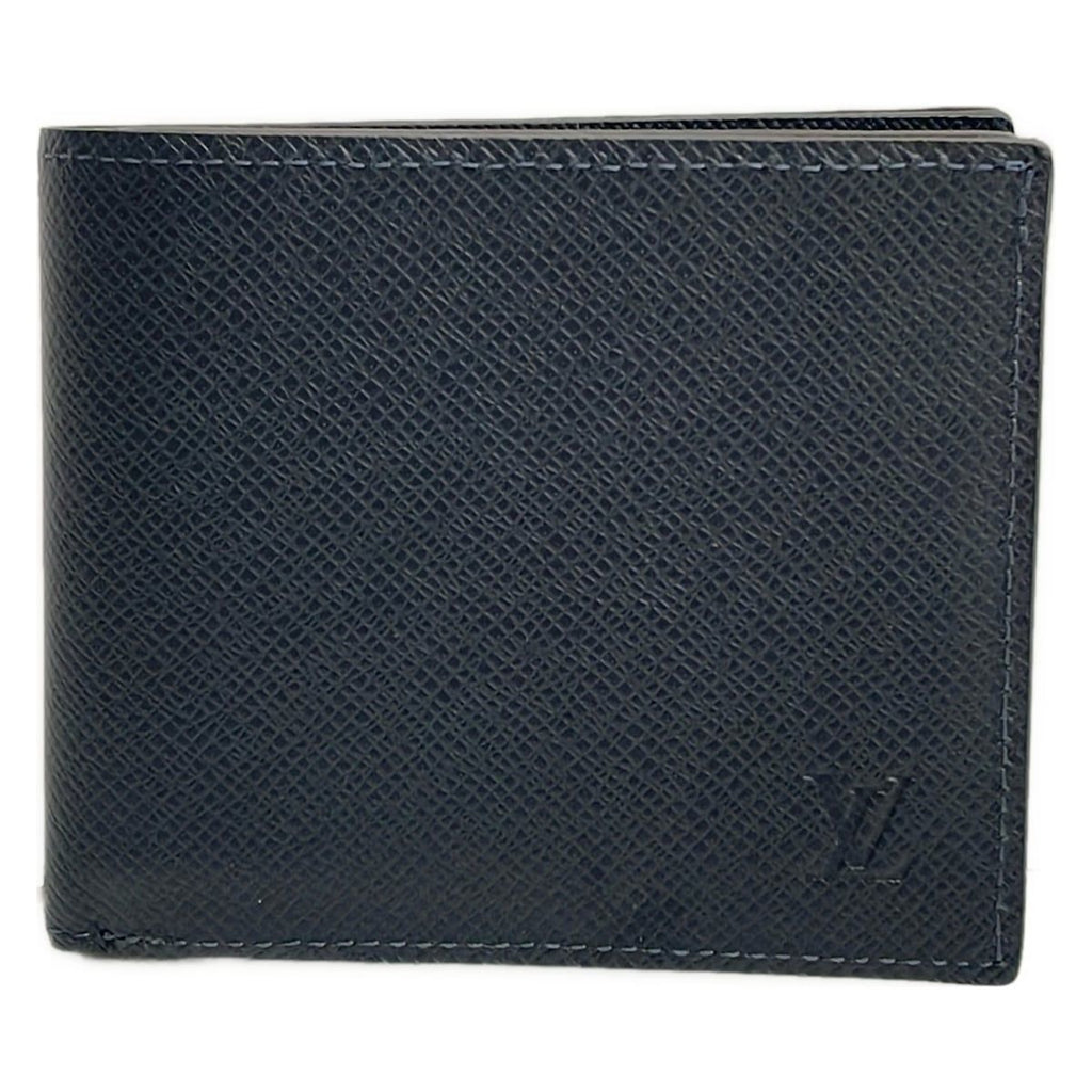 Louis Vuitton Bifold Wallet Taiga Portefeuille Amerigo Ocean Leather