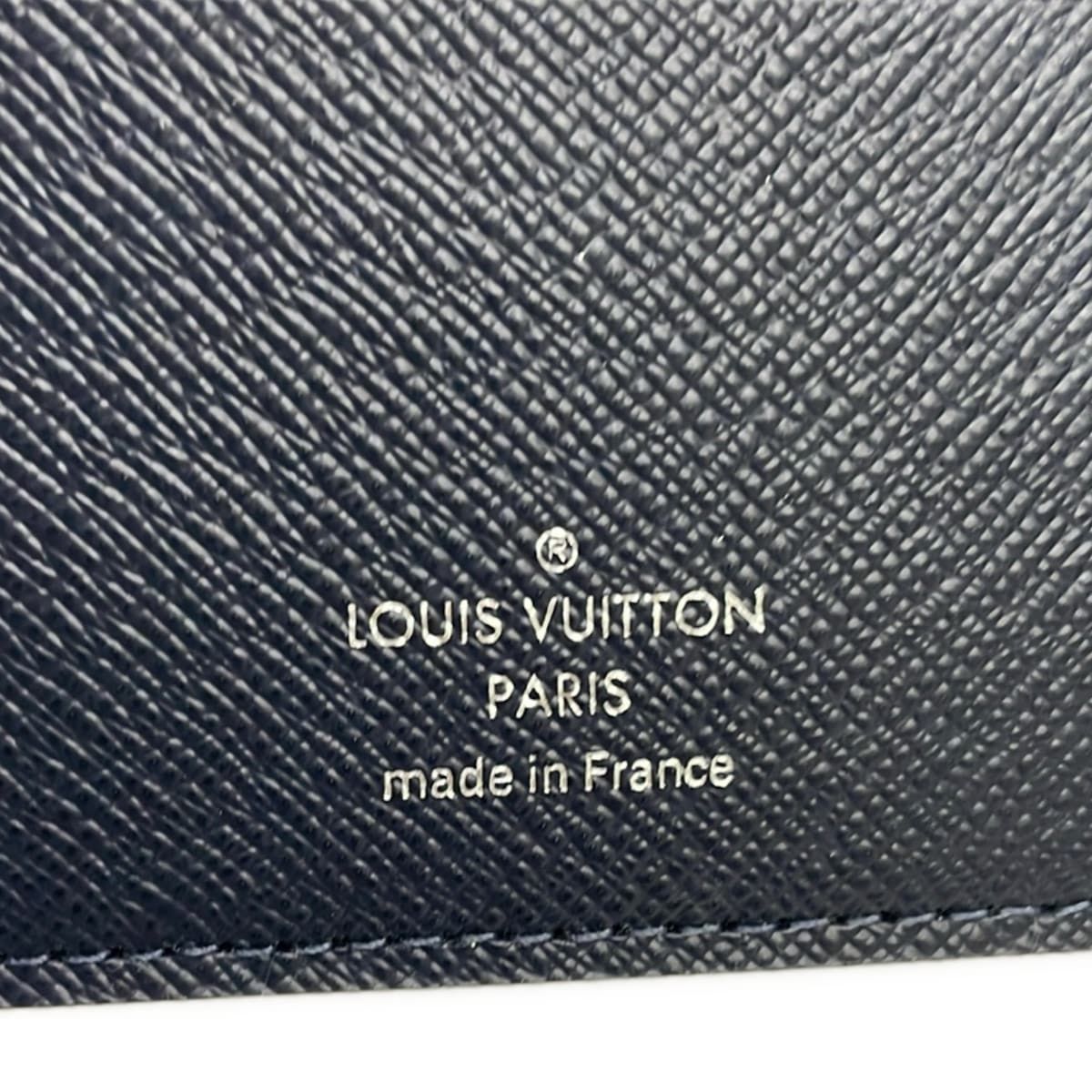 Louis Vuitton Bifold Wallet Taiga Portefeuille Amerigo Ocean Leather — view 7