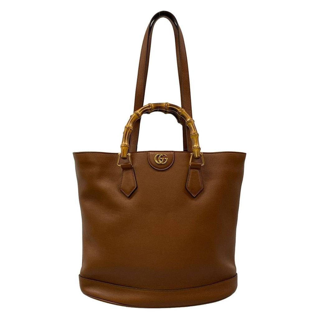 Gucci Handbag Bamboo Diana Brown 2-Way Leather