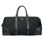 Prada Boston Bag Black No Lock Leather