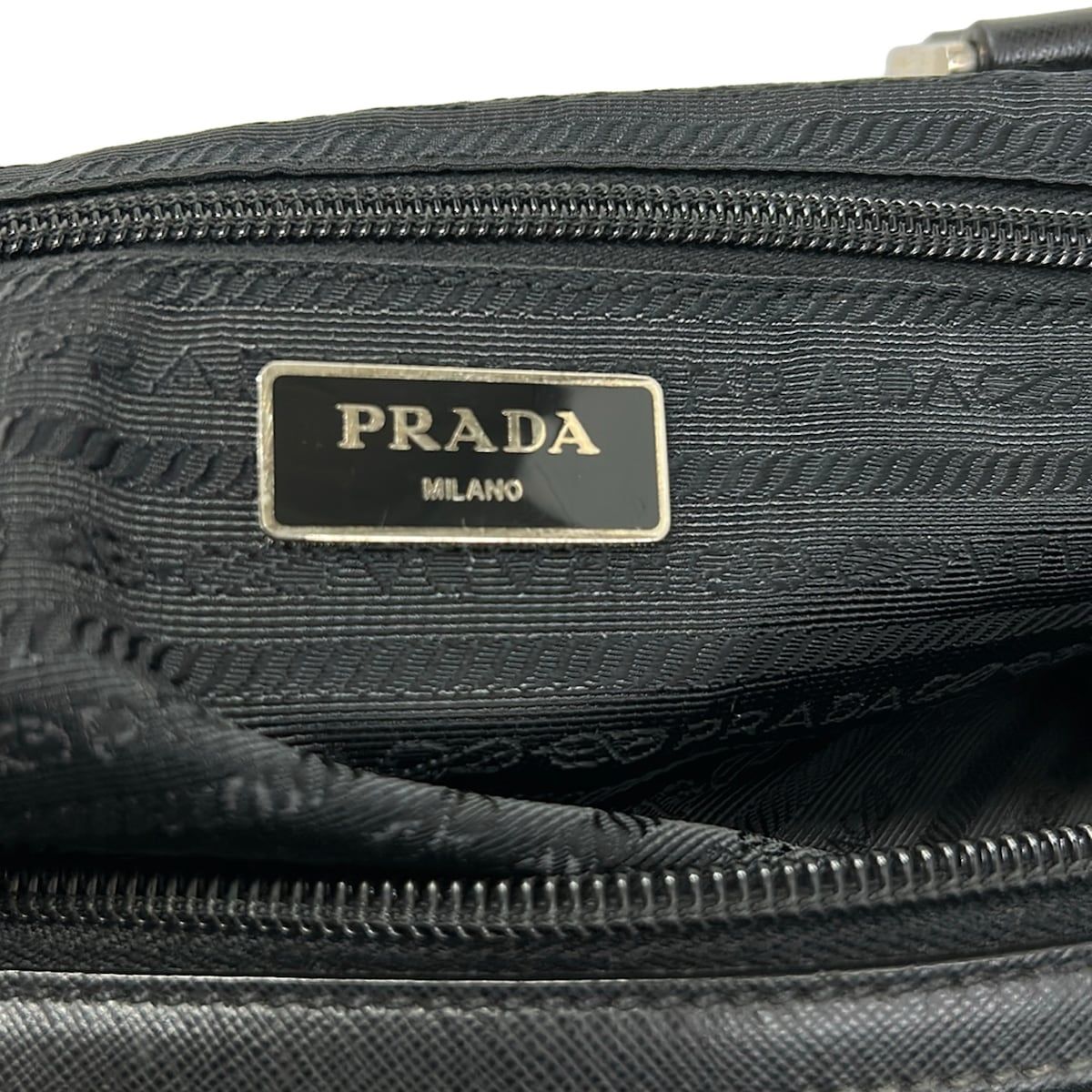 Prada Boston Bag Black No Lock Leather — view 9