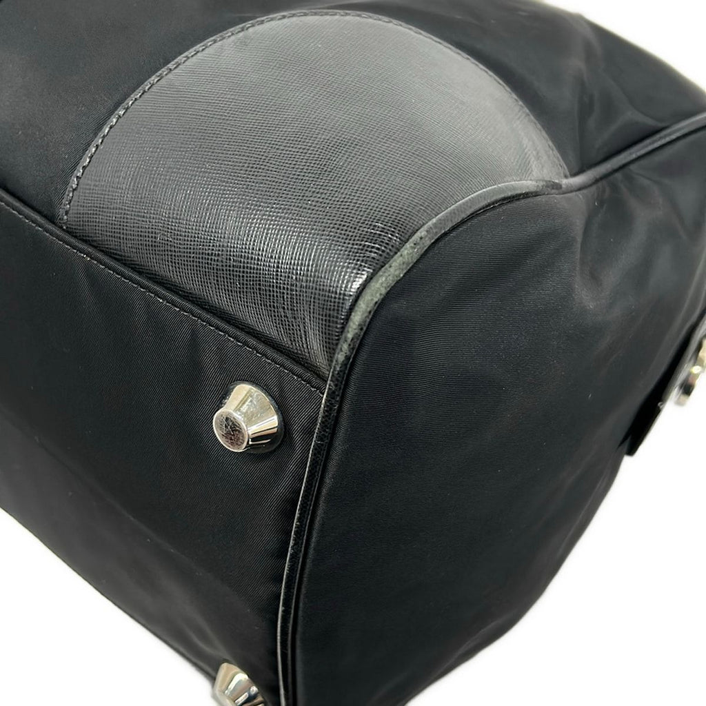 Prada Boston Bag Black No Lock Leather — view 6