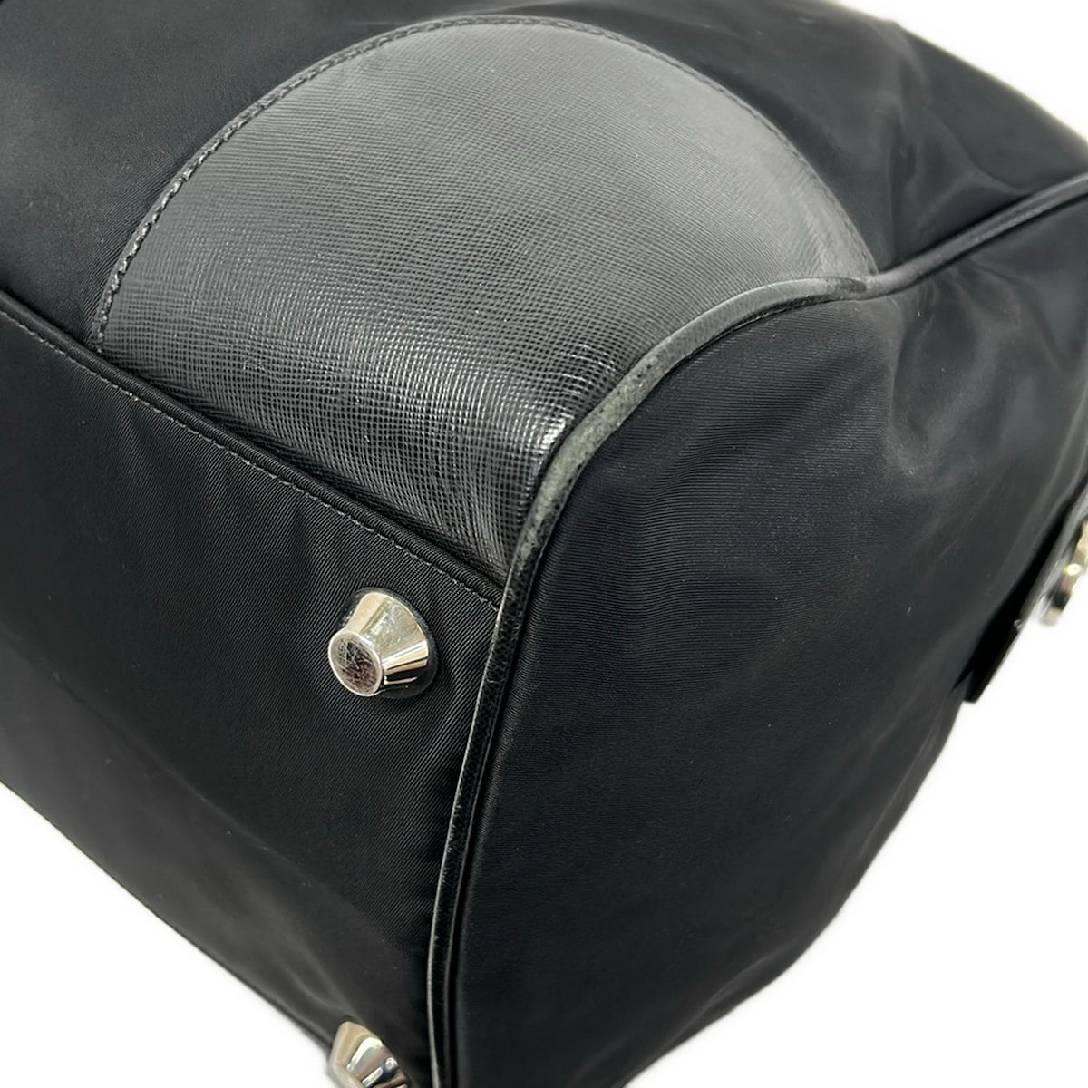 Prada Boston Bag Black No Lock Leather — view 6