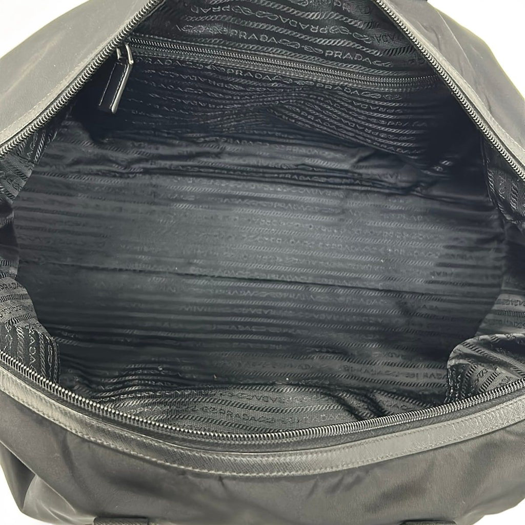 Prada Boston Bag Black No Lock Leather — view 7