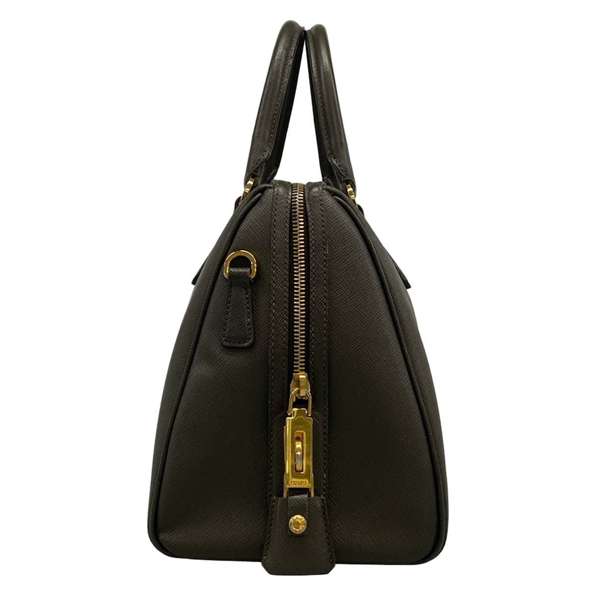 Prada Handbag Khaki Gray Leather — view 2