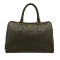 Prada Handbag Khaki Gray Leather