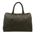 Prada Handbag Khaki Gray Leather