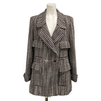 Chanel Jacket 42 L Dark Brown Long Sleeve Tweed Winter Autumn Wool