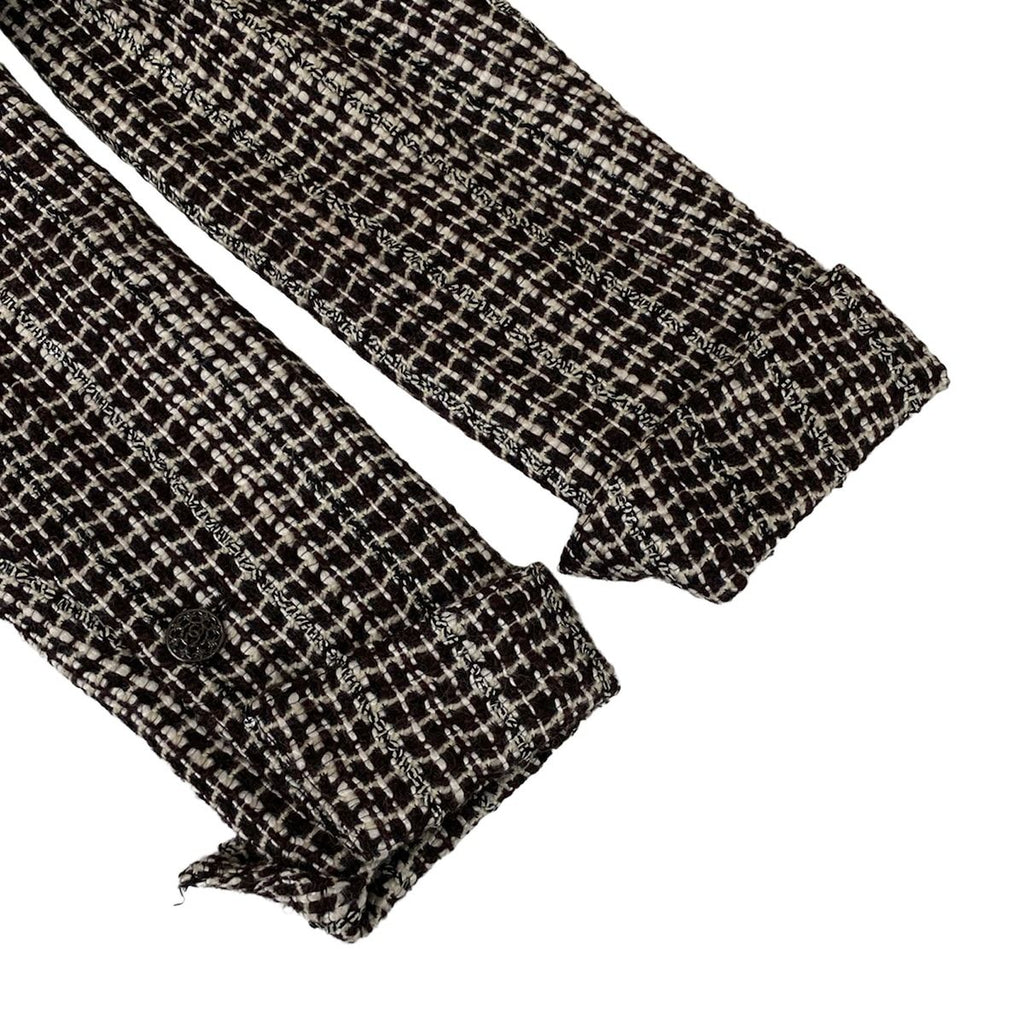 Chanel Jacket 42 L Dark Brown Long Sleeve Tweed Winter Autumn Wool — view 5
