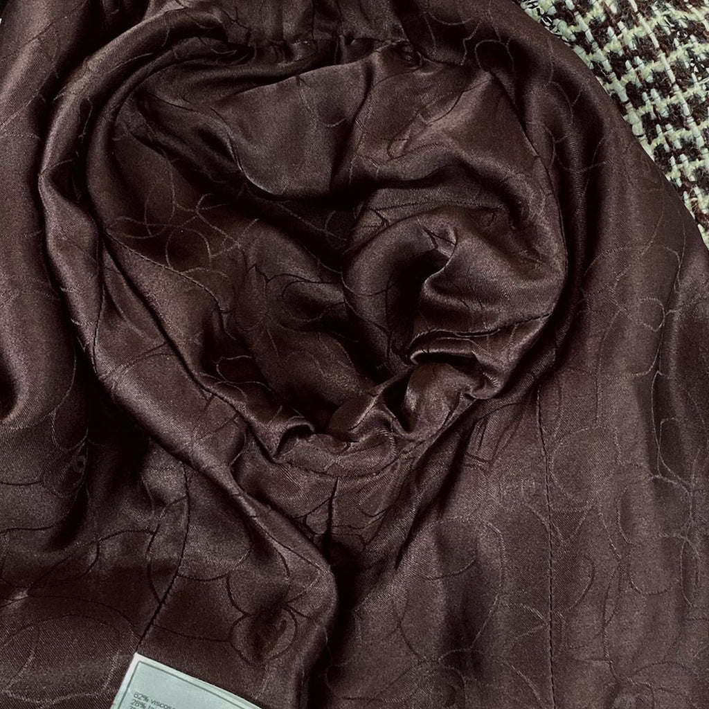 Chanel Jacket 42 L Dark Brown Long Sleeve Tweed Winter Autumn Wool — view 8