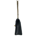Chanel Shoulder Bag Quilted Black Chain Gold Turnlock Lambskin — view 4
