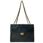 Chanel Shoulder Bag Quilted Black Chain Gold Turnlock Lambskin