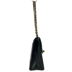 Chanel Shoulder Bag Quilted Black Chain Gold Turnlock Lambskin — view 2