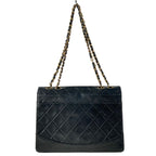 Chanel Shoulder Bag Quilted Black Chain Gold Turnlock Lambskin — view 3