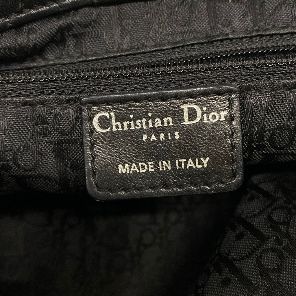 Dior Handbag Cannage Stitch Black Leather — view 9