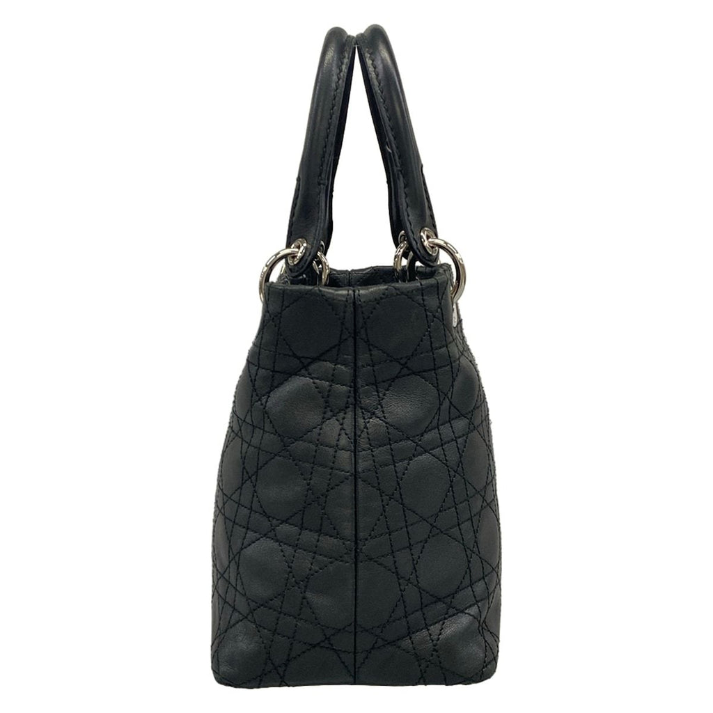 Dior Handbag Cannage Stitch Black Leather — view 2