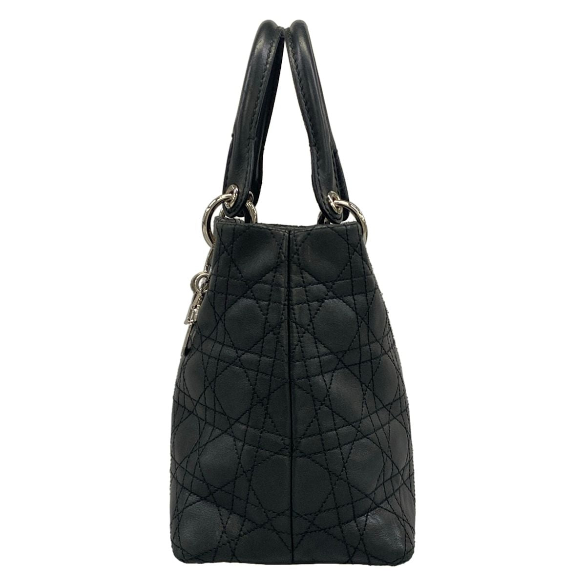 Dior Handbag Cannage Stitch Black Leather — view 4