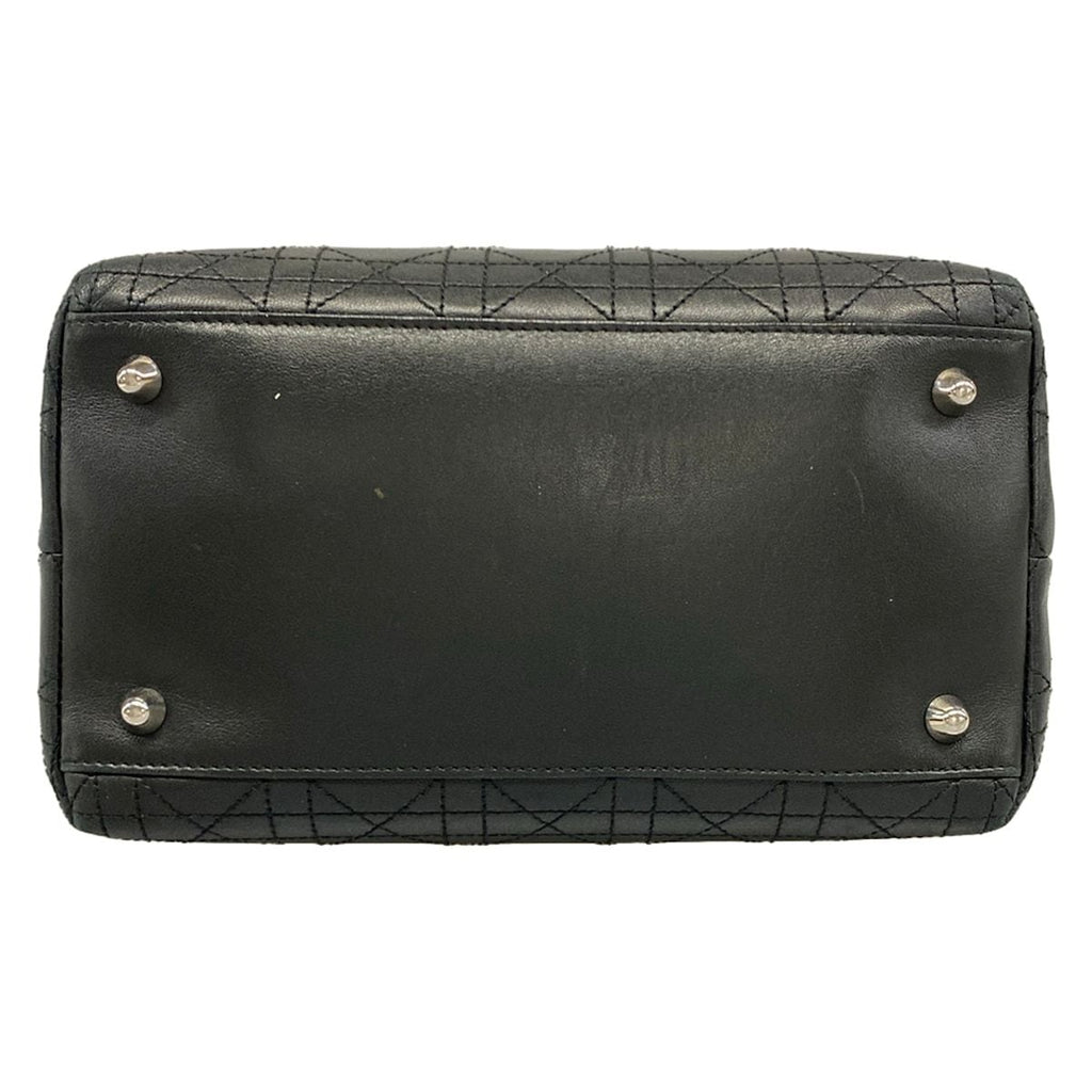 Dior Handbag Cannage Stitch Black Leather — view 5