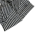 Chanel Short Sleeve Shirt Blouse 34 S White CC Logo Stripe Rhinestone Cotton — view 7