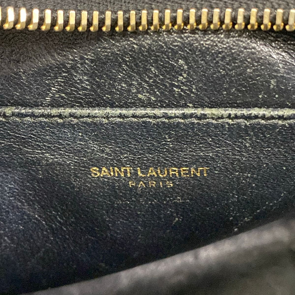 Saint Laurent Paris Handbag Baby Monogram Cabas Black Leather — view 9
