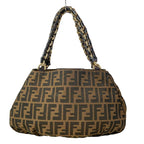 Fendi Handbag Zucca Pattern Light Brown Chain Handle Leather — view 3