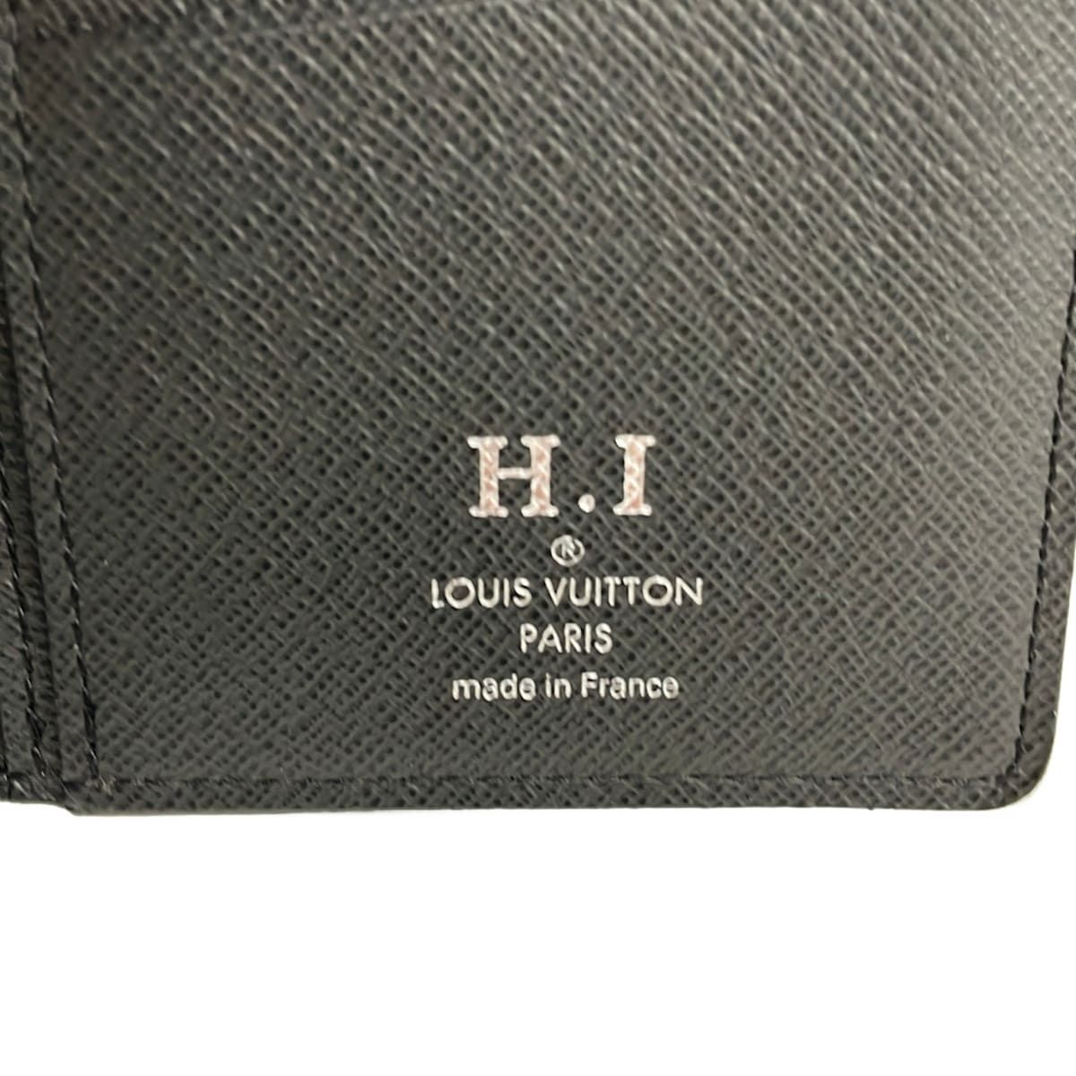 Louis Vuitton Wallet Taiga Portefeuille Brazza Ardoise Initial Leather — view 6