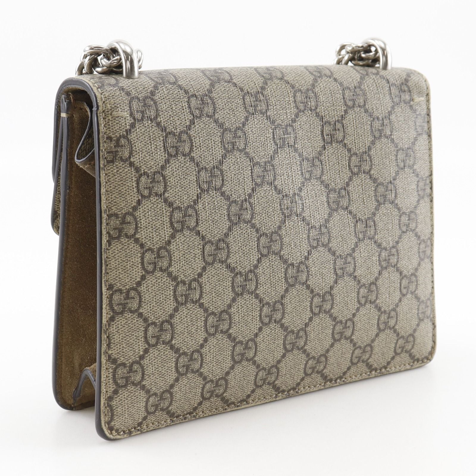 Gucci Dionysus Mini Chain Shoulder GG Supreme Canvas Brown — view 3