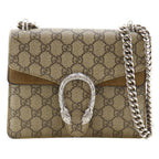 Gucci Dionysus Mini Chain Shoulder GG Supreme Canvas Brown