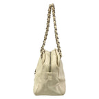 Chanel Shoulder Bag Diamond Stitch Ivory Chain CC Logo Silver Jumbo Leather — view 4