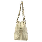 Chanel Shoulder Bag Diamond Stitch Ivory Chain CC Logo Silver Jumbo Leather — view 2