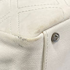 Chanel Shoulder Bag Diamond Stitch Ivory Chain CC Logo Silver Jumbo Leather — view 6