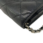 Chanel Wallet Quilted Black Chain Silver Shoulder — view 8