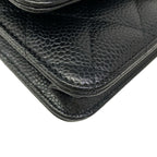 Chanel Wallet Quilted Black Chain Silver Shoulder — view 7