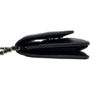 Chanel Wallet Quilted Black Chain Silver Shoulder — view 9
