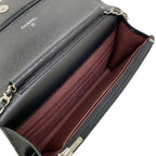 Chanel Wallet Quilted Black Chain Silver Shoulder — view 4